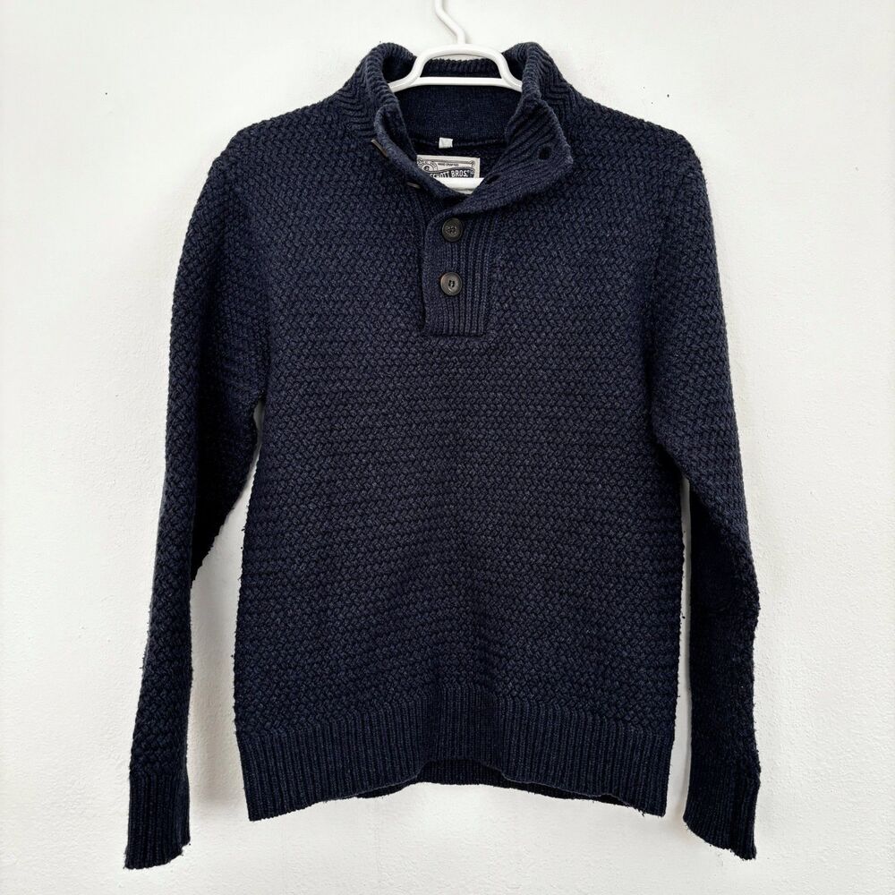 Schott Bros Mens Preppy Wool Blend Sweater Medium Classic Heritage Mock Neck